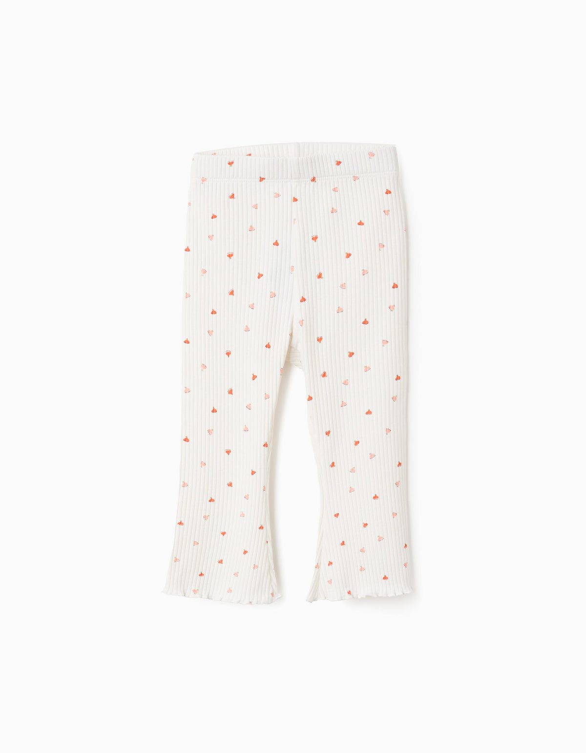 Pantalón acanalado blanco con corazones Zippy