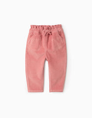 Pantalón de pana rosa con cintura ajustable para bebé Zippy