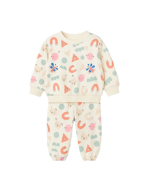 Conjunto Estampado Figuras Beige Zippy