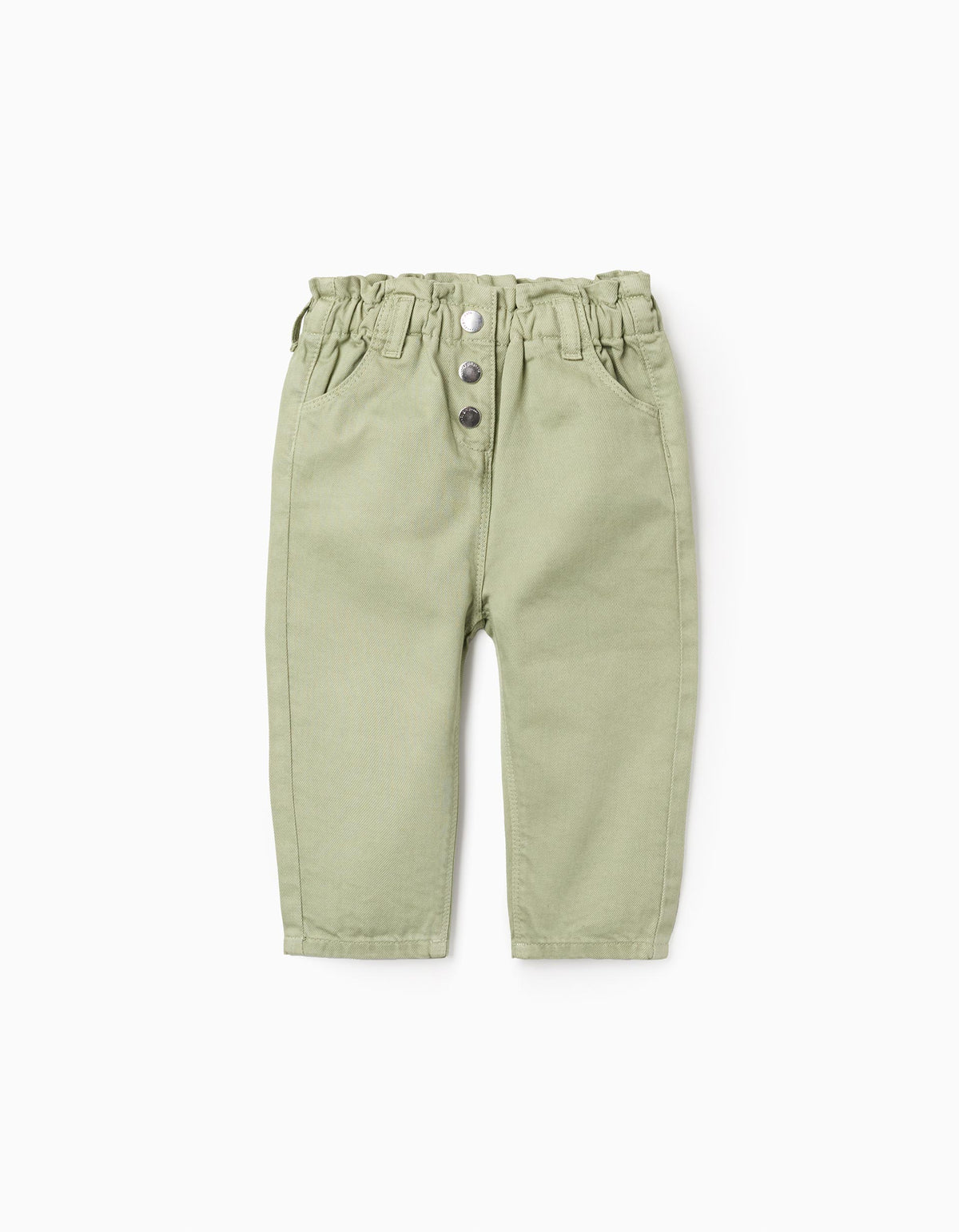 Pantalón verde menta para bebé con cintura elástica y botones Zippy 6‑36M