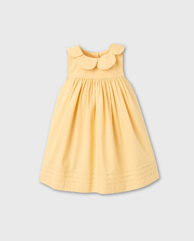 Vestido Cuello Volantes Amarillo Zippy