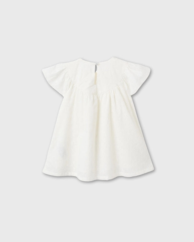 Vestido Bordado Volantes Blanco Zippy Verano