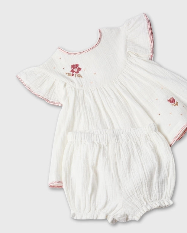 Vestido Con Panty Flor Blanco Zippy Detalle