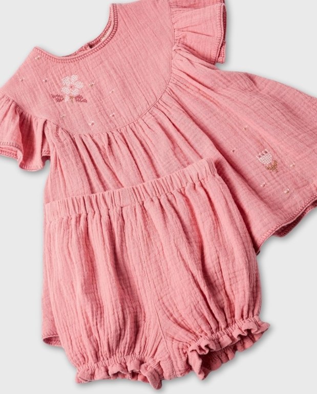 Vestido Con Panty Flor Rosa Zippy Fashion