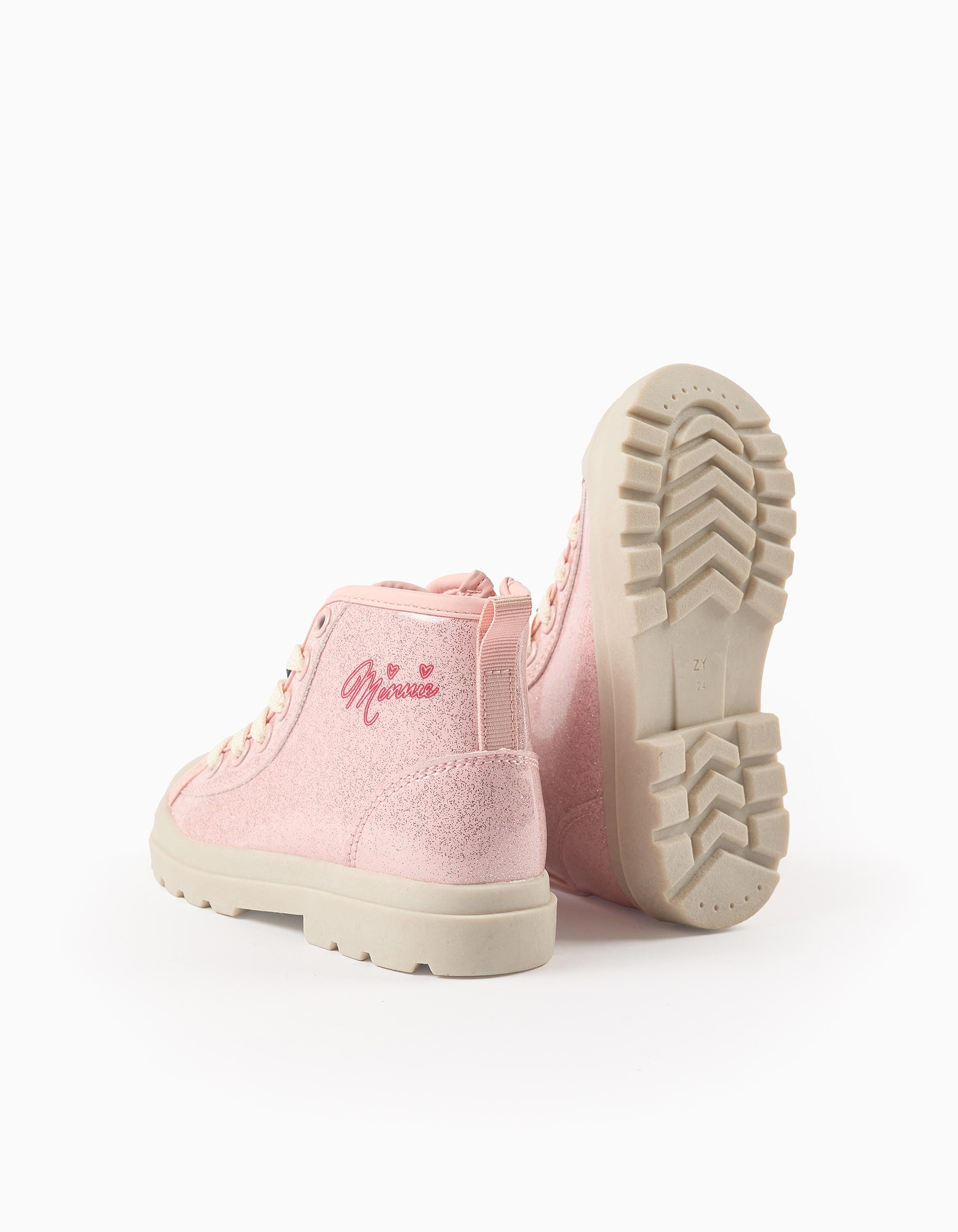 Vista trasera de las botas Minnie con suela gruesa