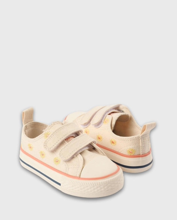 Tenis Velcro Girasoles Beige Zippy Niña