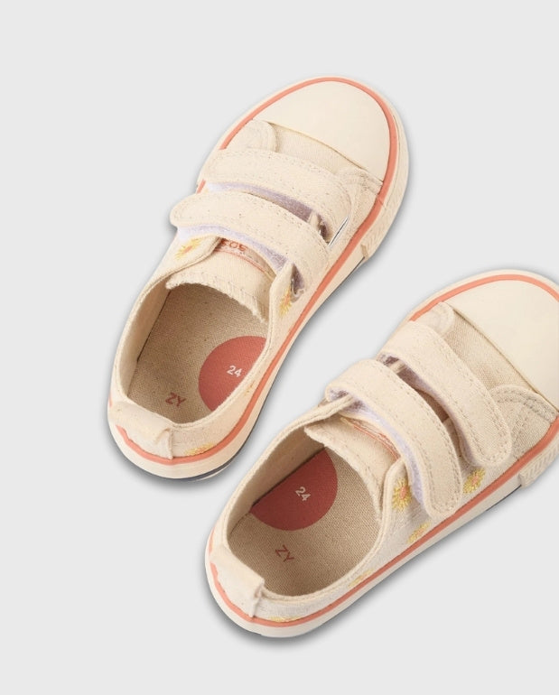Tenis Velcro Girasoles Beige Zippy Detalle