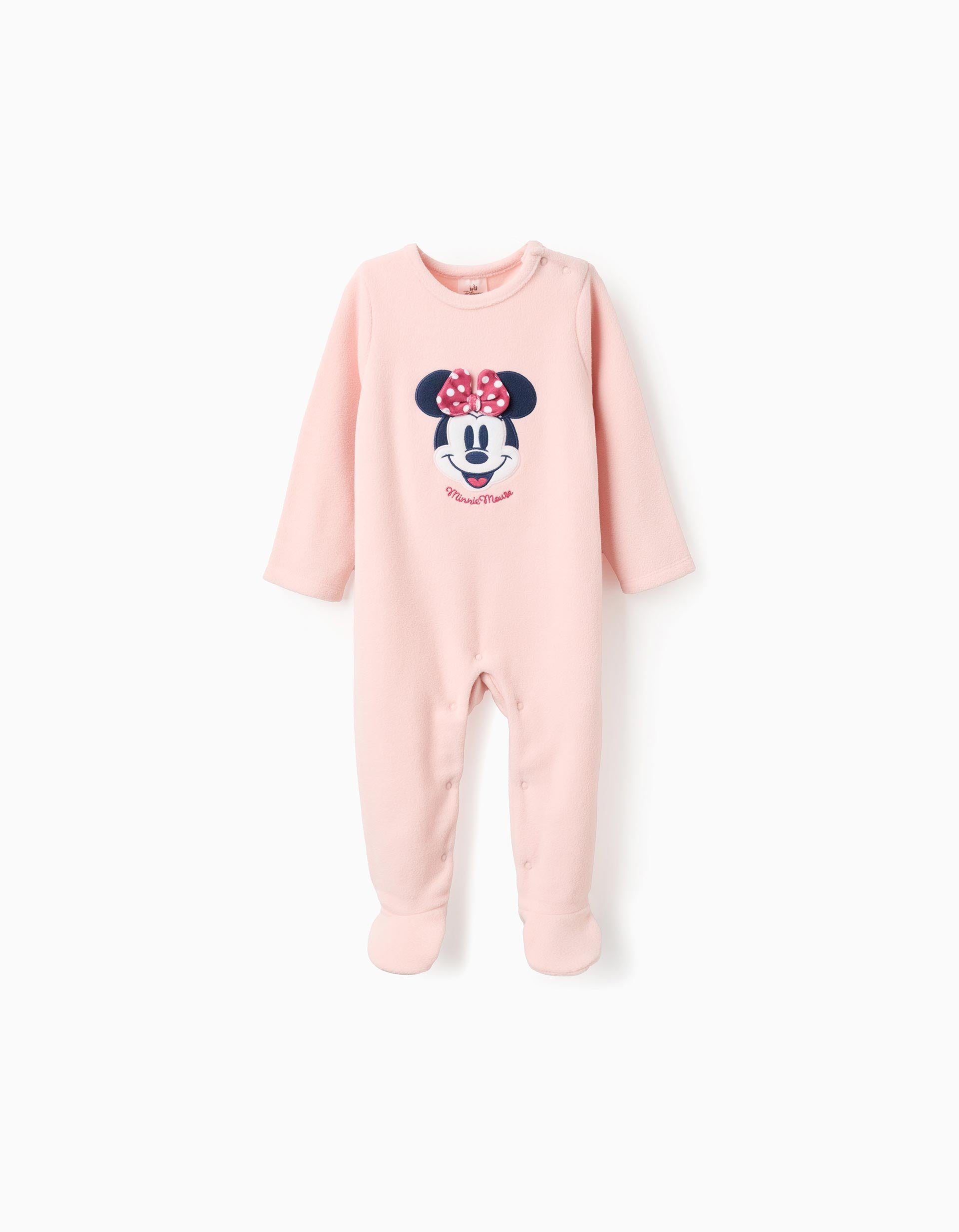 Pijama rosa para bebé con bordado de Minnie Mouse y lazo 3D