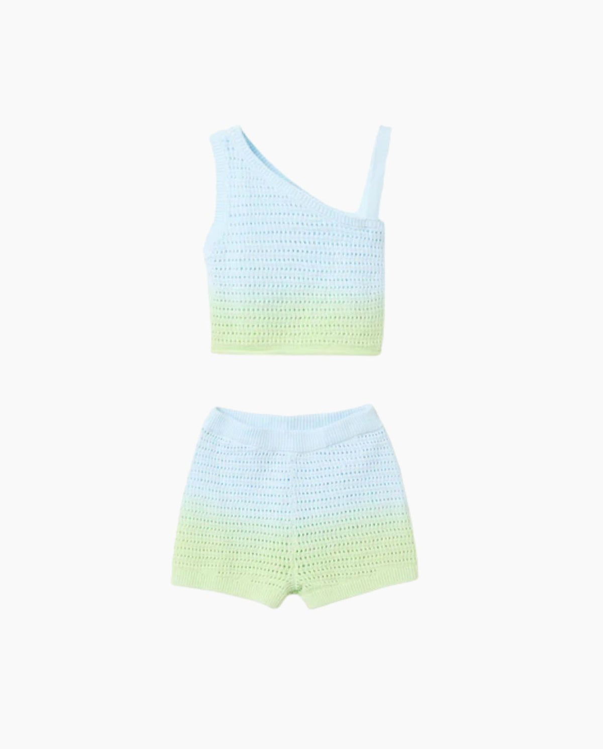 Conjunto Short Combinado Tejido Verde Azul Zippy