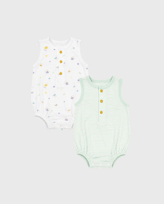 Set 2 Bodys Cangrejos Verde Zippy