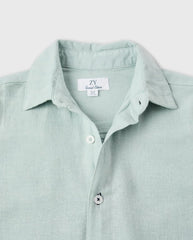 Camisa Lino Verde Zippy Detalle