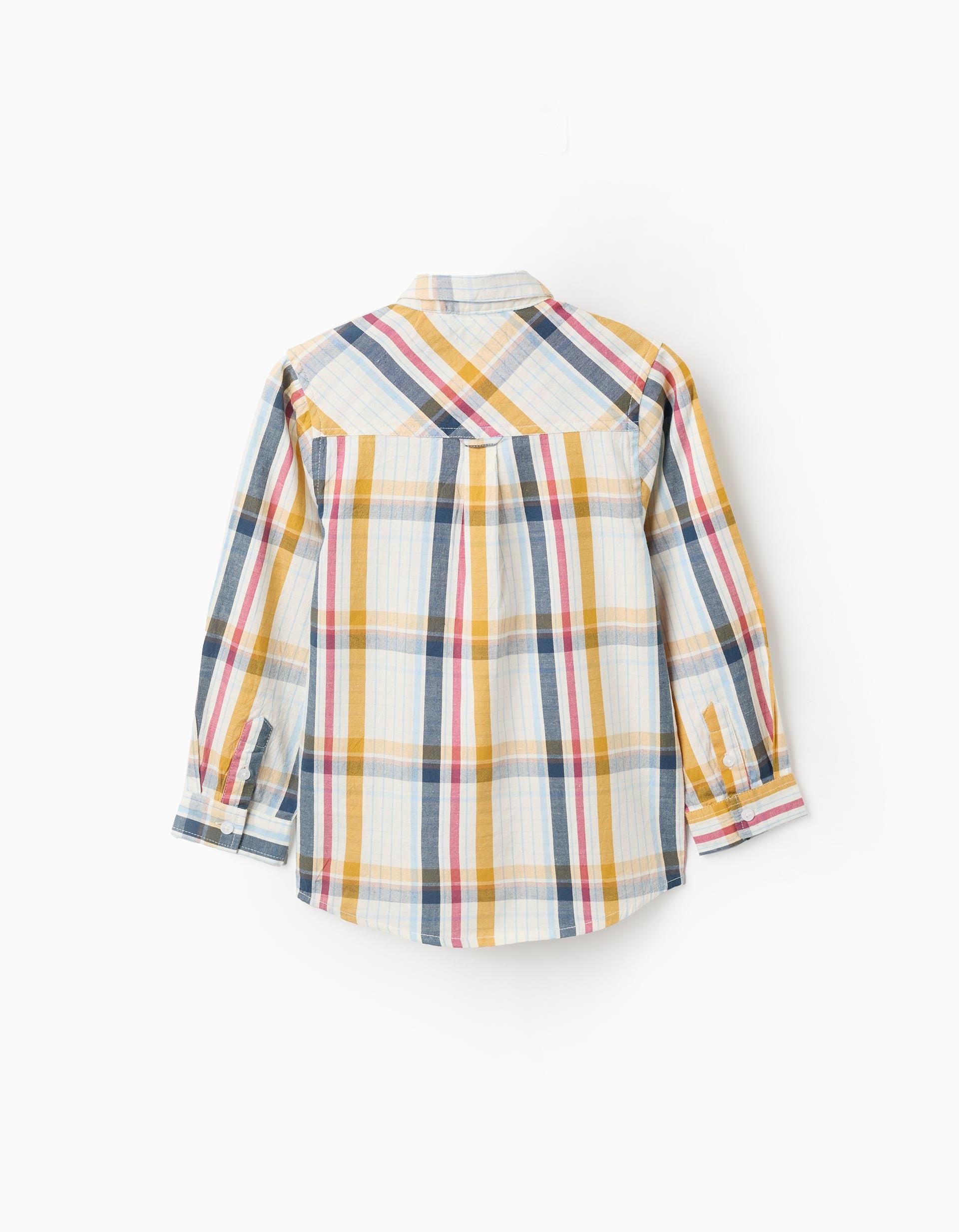 Camisa infantil ZY de manga larga con cuadros combinados