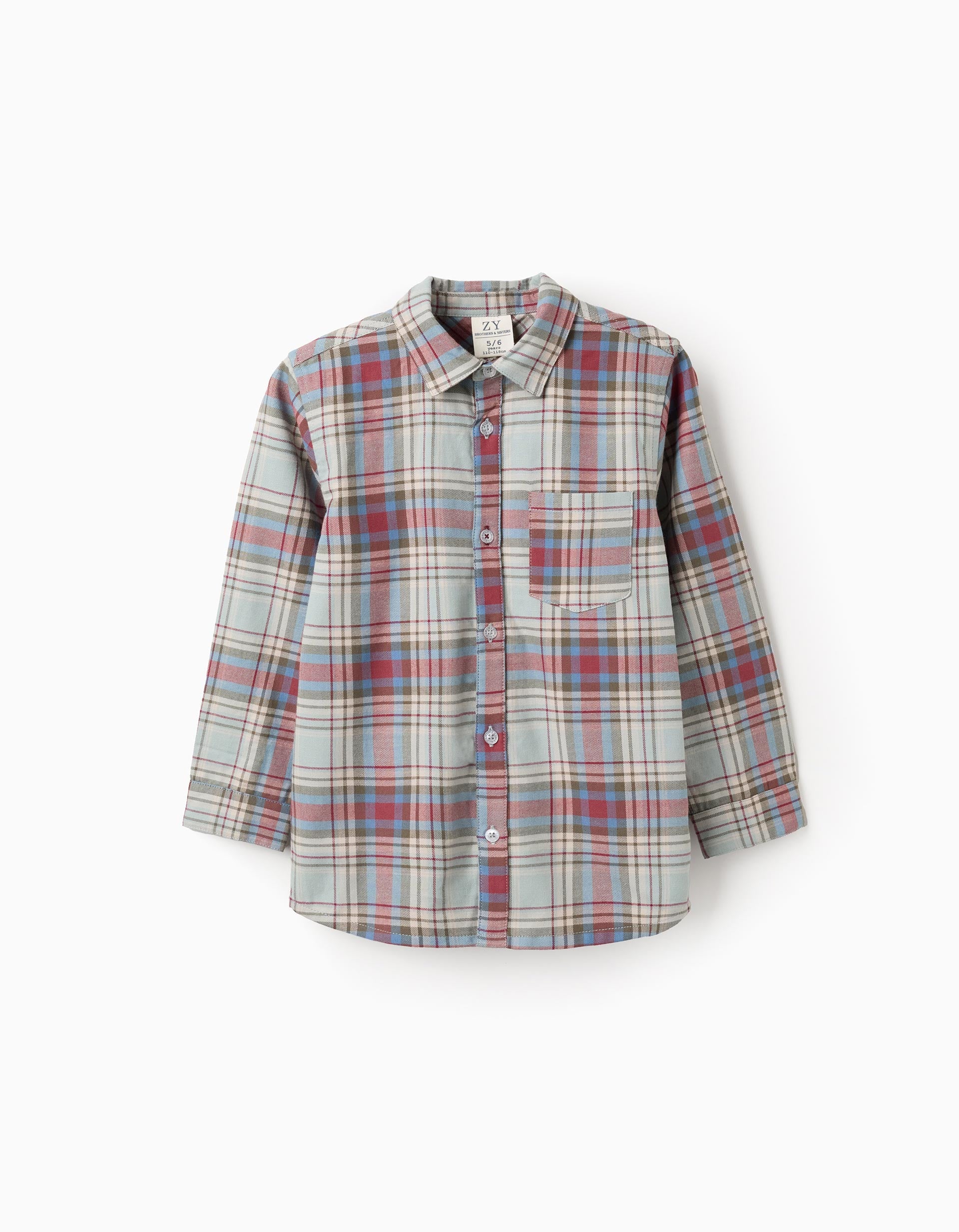 Camisa Manga Larga Cuadros Verde Zippy