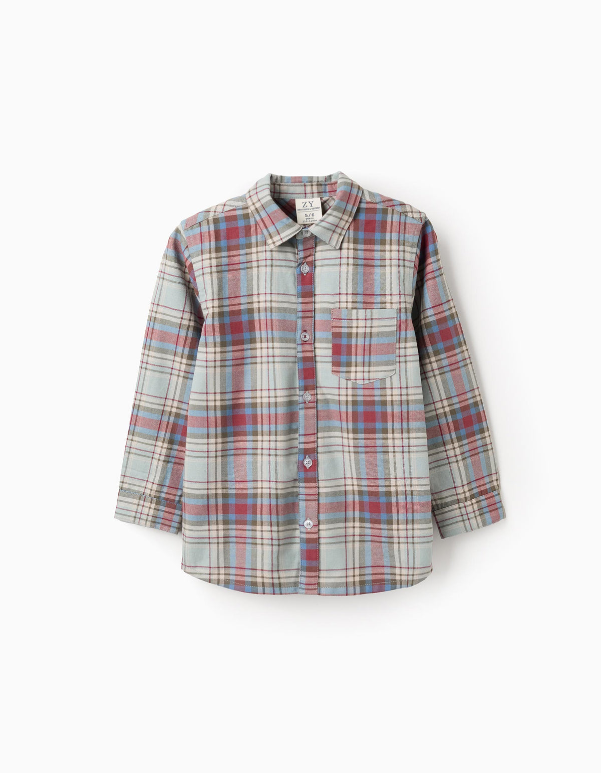 Camisa Manga Larga Cuadros Verde Zippy