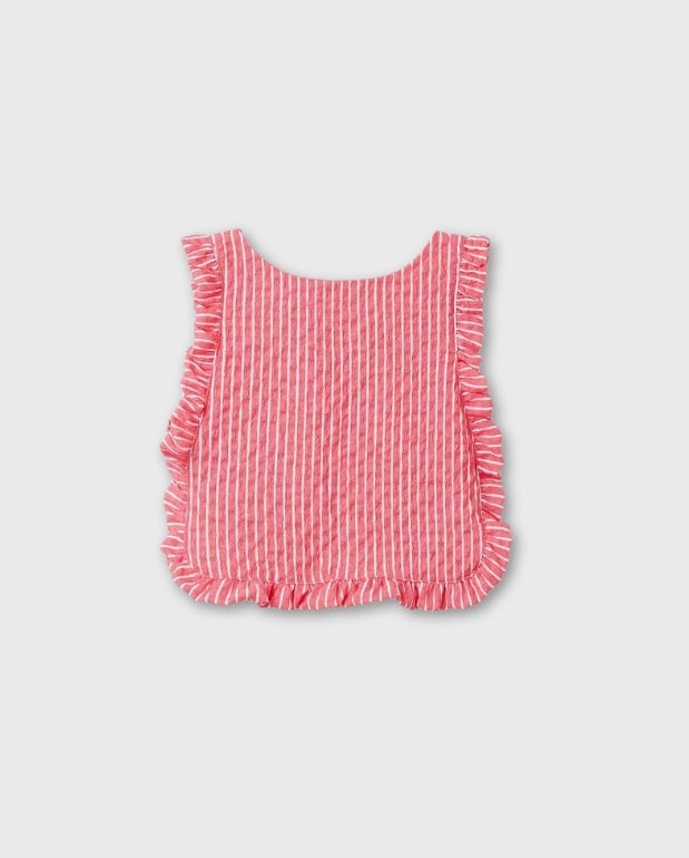 Blusa Volantes Rayas Rojo Zippy Verano