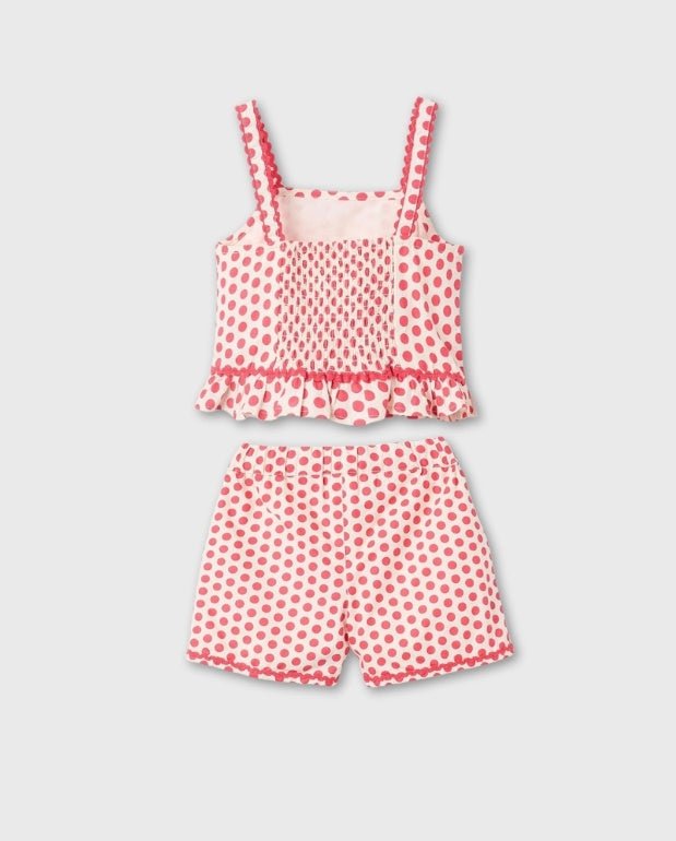 Conjunto Short Puntos Rojo Niña Zippy Red
