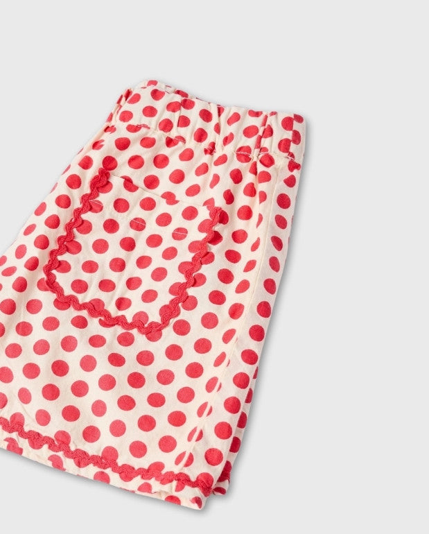 Conjunto Short Puntos Rojo Niña Zippy Detalle
