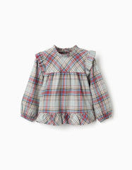 Blusa Manga Larga Cuadros Verde Zippy