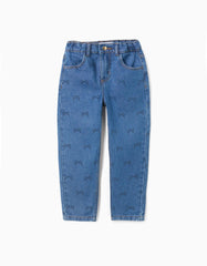 Pantalón Denim Resortado Moños Zippy