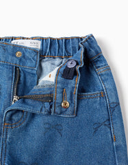 Pantalón Denim Resortado Moños Zippy
