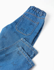 Pantalón Denim Resortado Moños Zippy