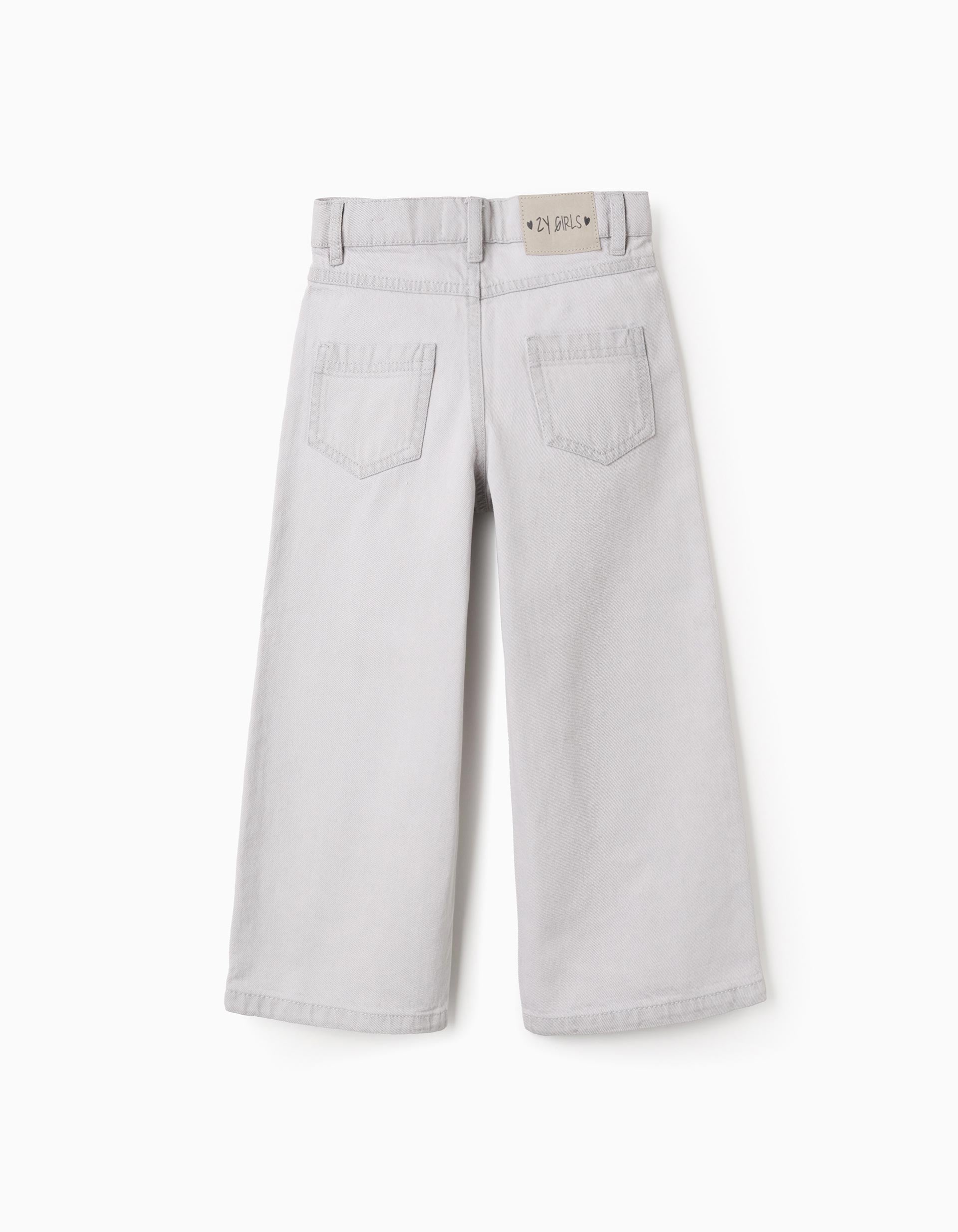 Detalle glitter luna pantalón gris niña