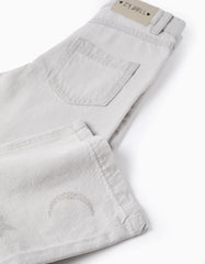 Parte trasera pantalón denim infantil gris