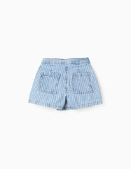 Falda Denim Líneas con Moña  Zippy estilo