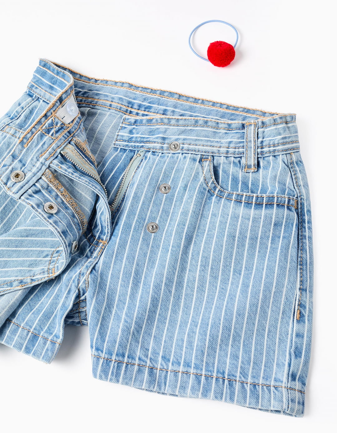 Falda Denim Líneas con Moña  Zippy Detalle