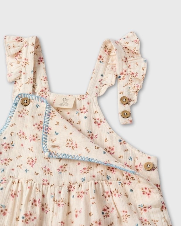 Enterizo Estampado Flores Beige Zippy Detalle