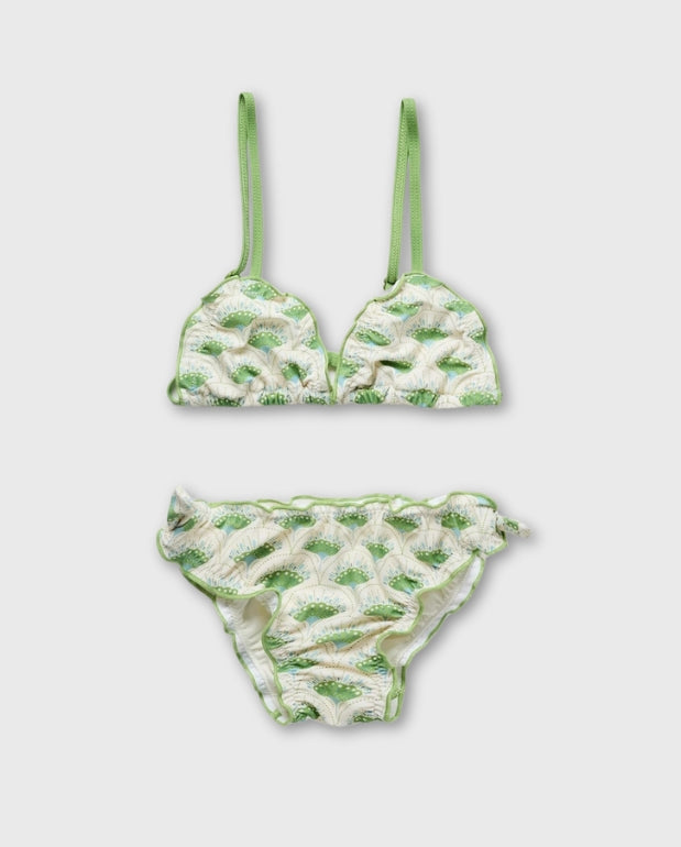 Vestido de Baño Volantes Verde Zippy