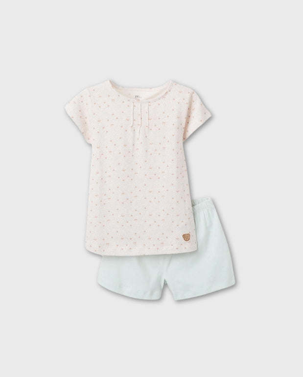 Set 2 Pijamas Estampado Rosa Zippy Corto