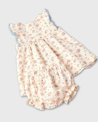 Vestido Estampado Floral Beige Zippy Detalle