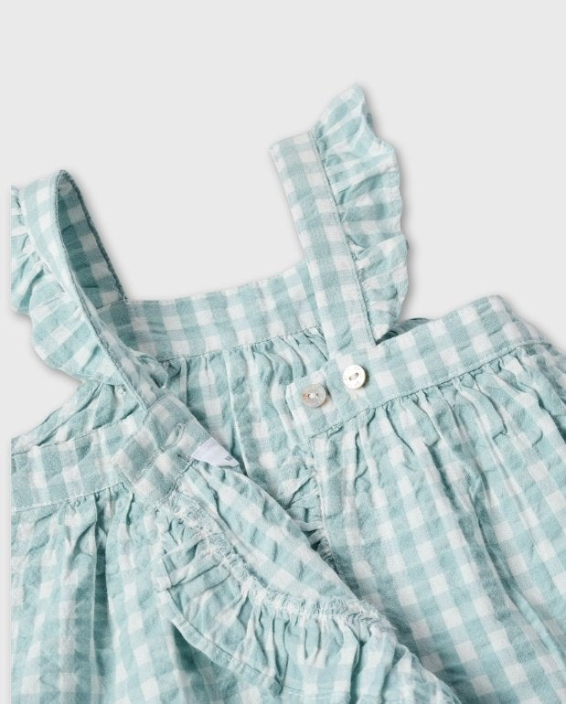 Vestido Cuadros Azul Zippy Detalle