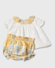 Conjunto Panty Cuadros Amarillo Zippy Detalle