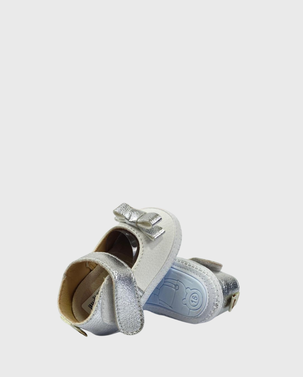 Baleta Blanca Lazo Plateado suela