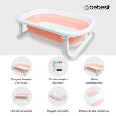 Bañera Plegable Con Malla Jelly Rosa Bebesit Características