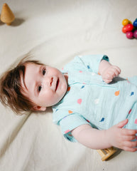 Pelele Gasa Estampado Peces Boboli bebe detalle