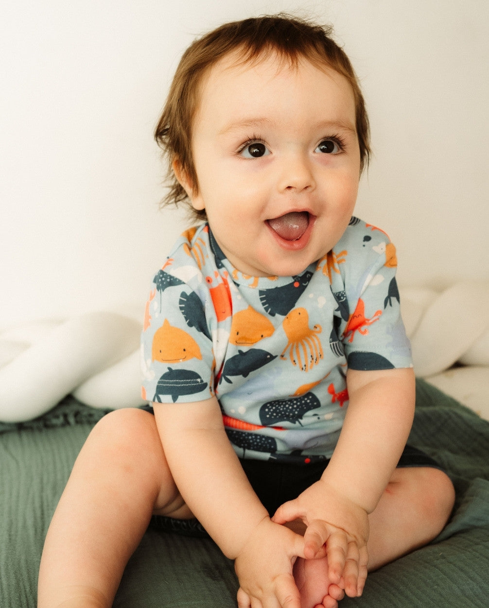 Conjunto Bermuda Animales del Mar Boboli bebe