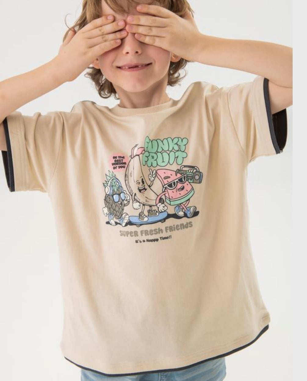 Camiseta Super Fresh Beige Boboli estilo