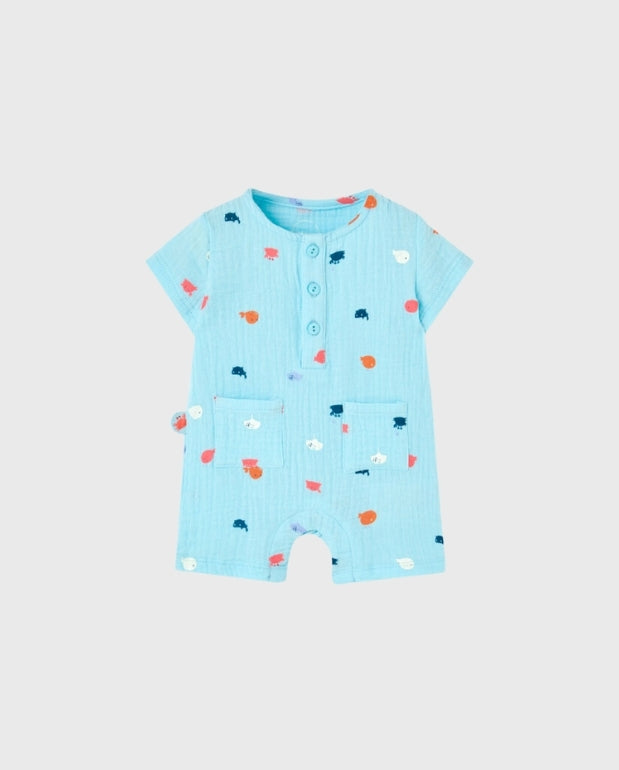 Pelele Gasa Estampado Peces Boboli