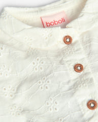 Blusa Cuello Ojalillo Blanco Boboli botones