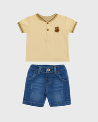 Conjunto Bermuda Denim Oso