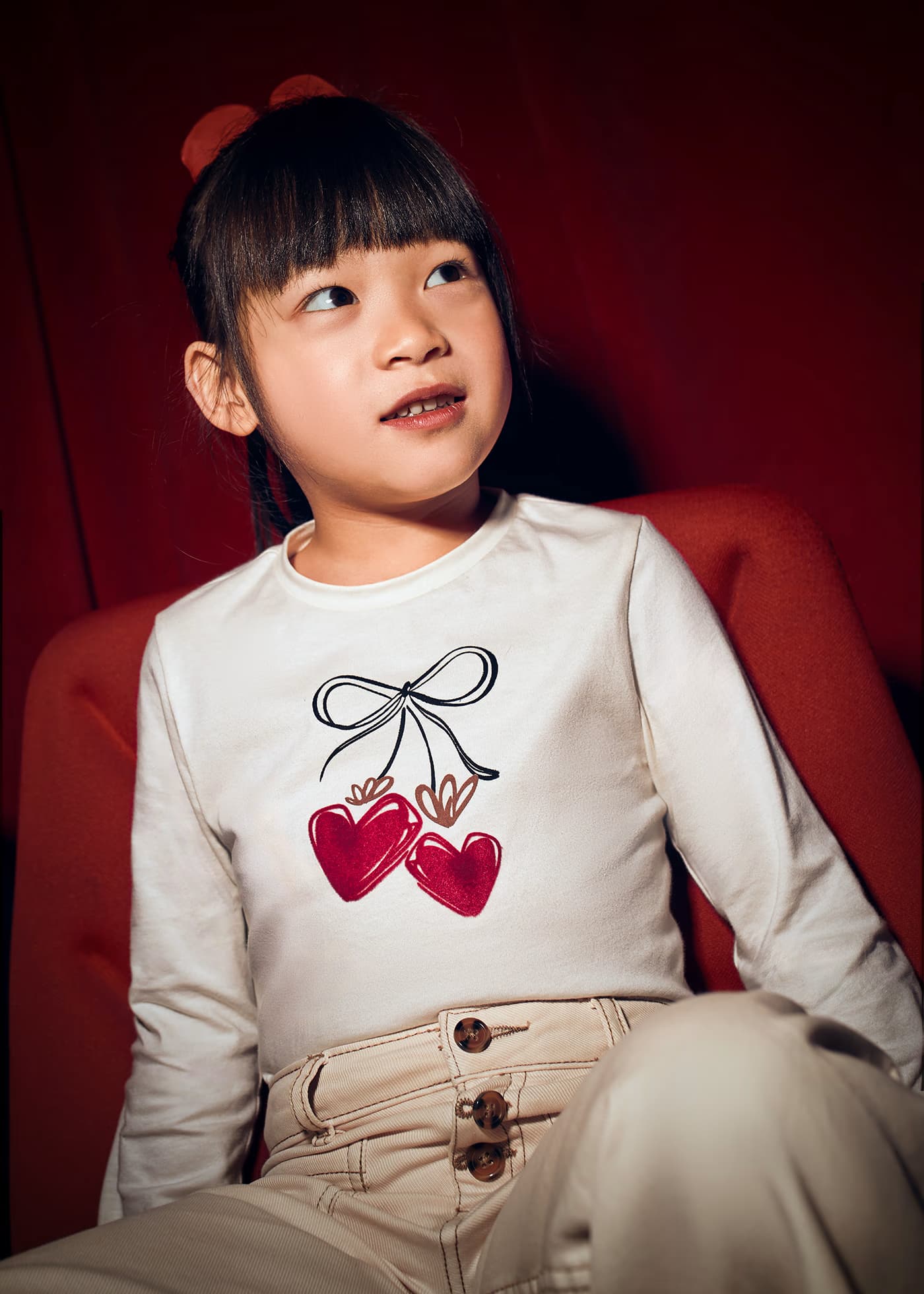 Blusa Manga Larga con Moña Rojo Mayoral Modelo