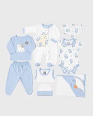 Set Primer Día Oso Pingüino  Azul