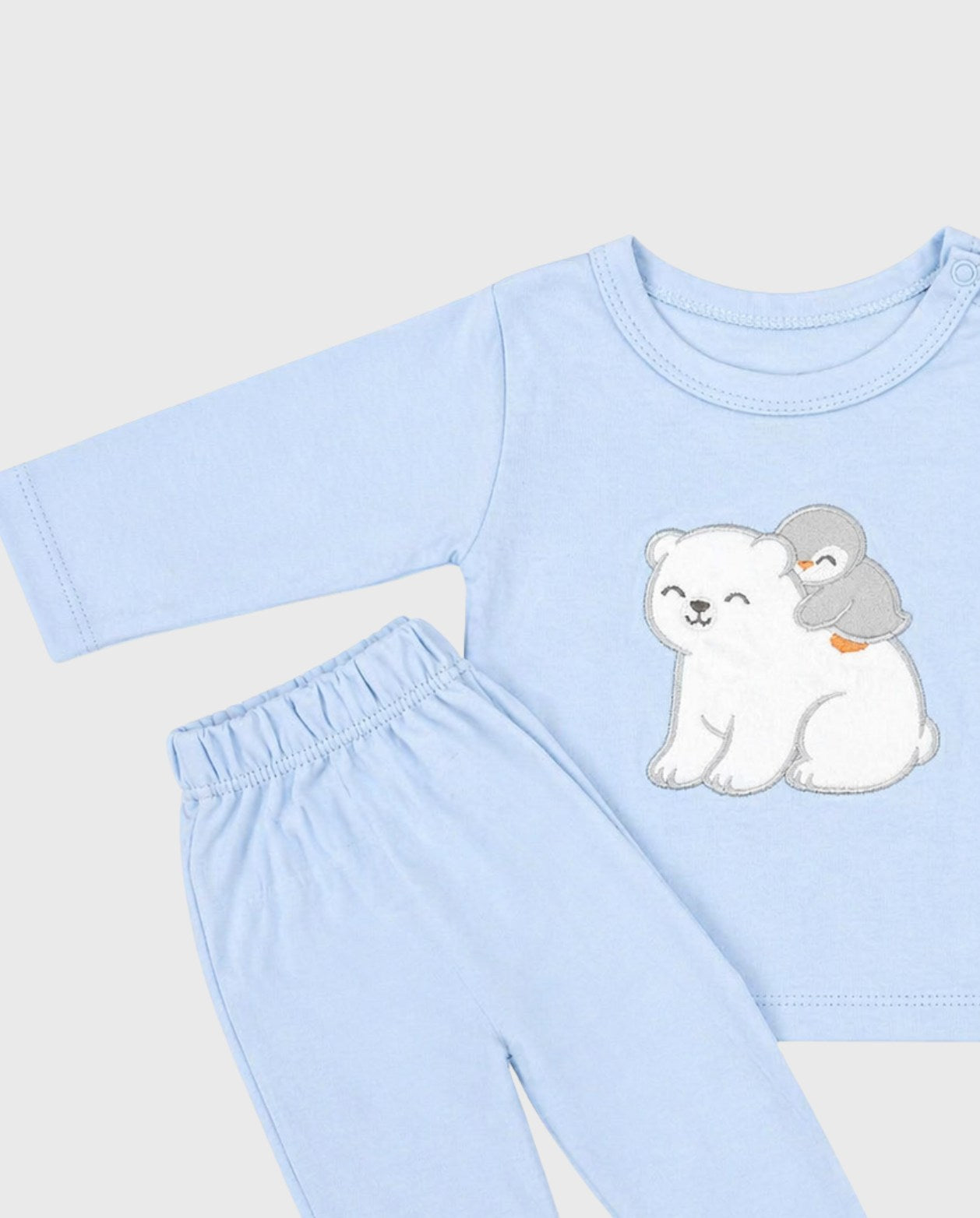 Set Primer Día Oso Pingüino  Azul detalle