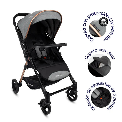 Coche Mango Reversible City Gris Bebesit