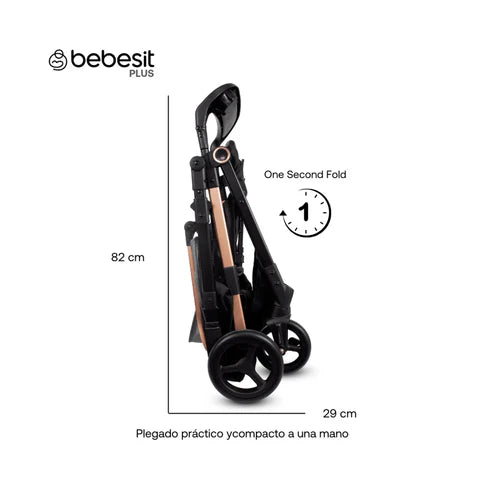 Coche Mango Reversible City Gris Bebesit