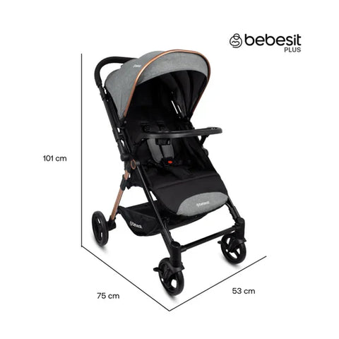 Coche Mango Reversible City Gris Bebesit