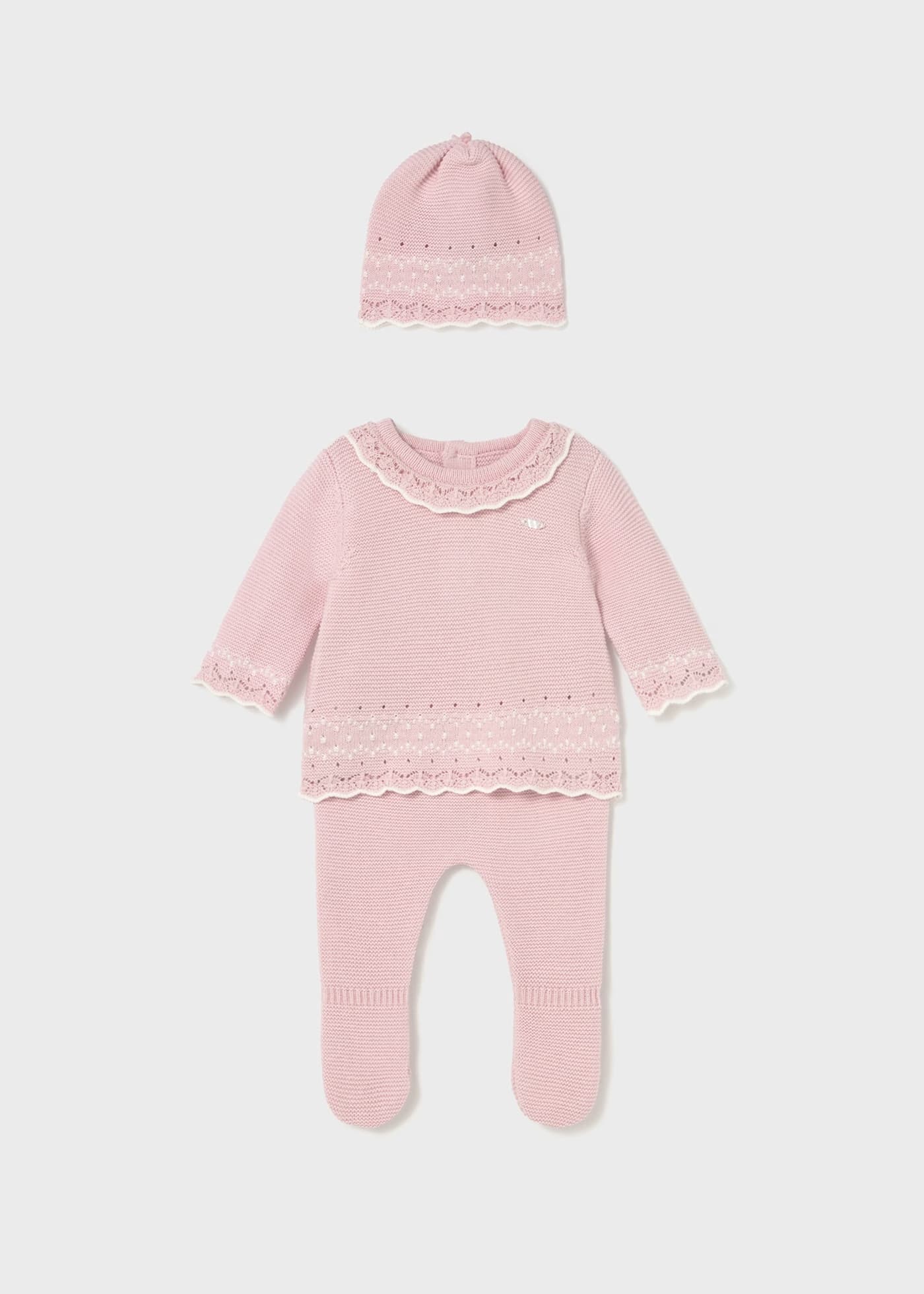 Set Primer Día Tricot Cuello Rosa Mayoral